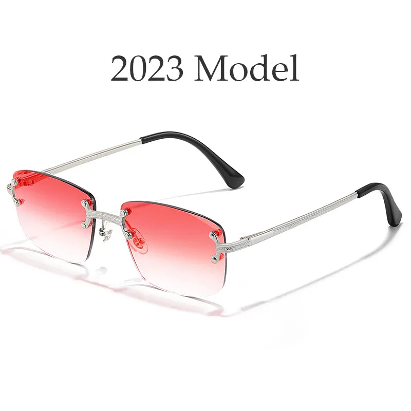HBK 2022 Fashion Rimless Glasses Frames Luxury Frameless Sun Glasses Sunglass Woman 2021 Rimless Sunglasses Mens
