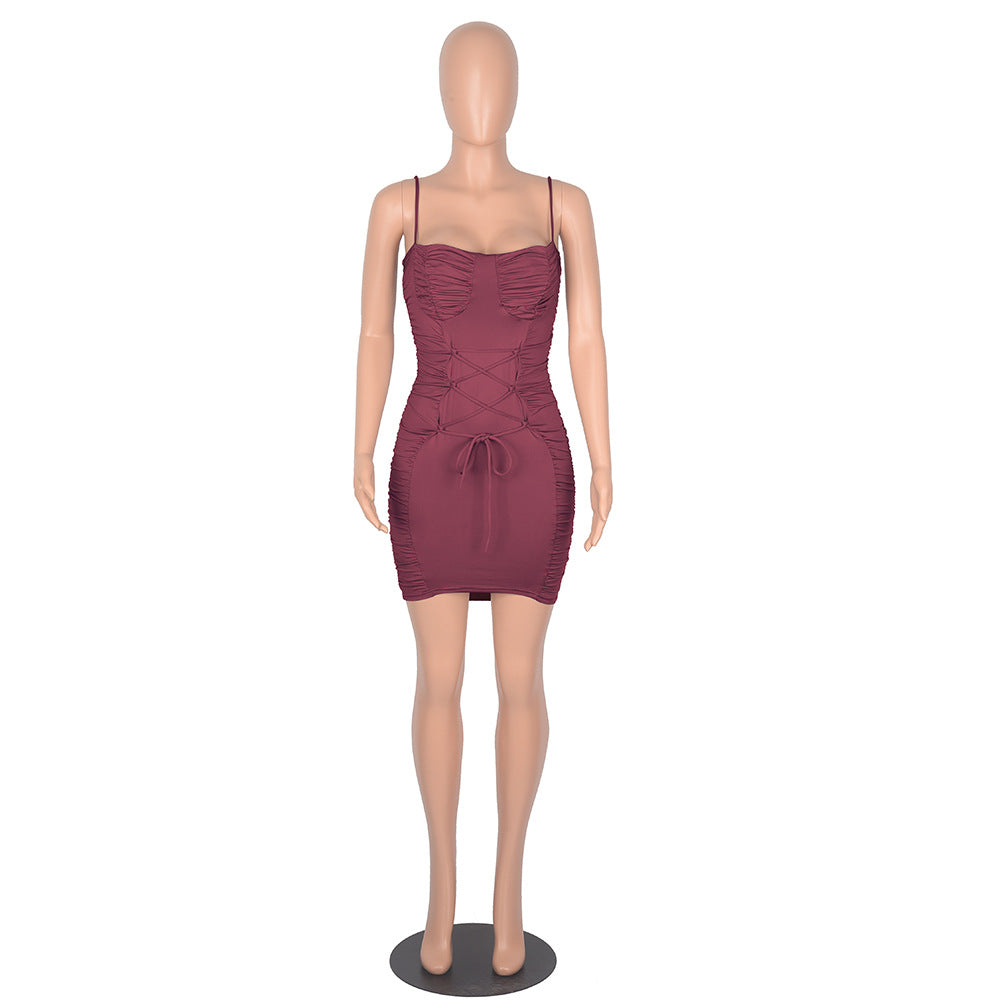 New Fashion Sleeveless Solid Color Slip Dress Party Dresses Women Sexy Ladies Summer Dresses