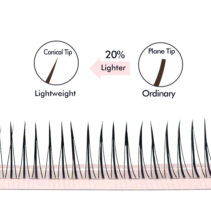 NATUHANA a/M Shape Premade Eyelashes Makeup Individual Lashes Cluster Spikes Lash Wispy Premade Fluffy False Eyelashes Makeup - My Store
