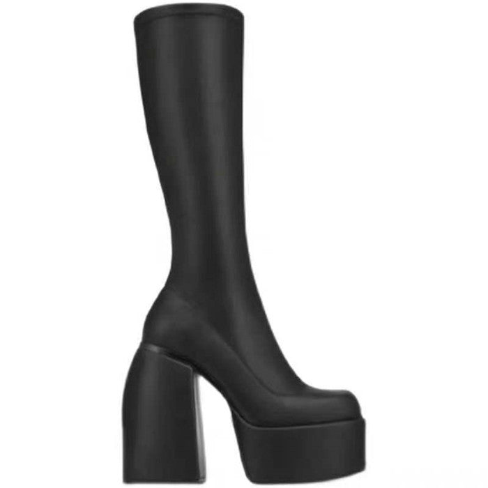 M2133-Winter Chunky Boots Women Thigh High Boots Women Leather Boots Women