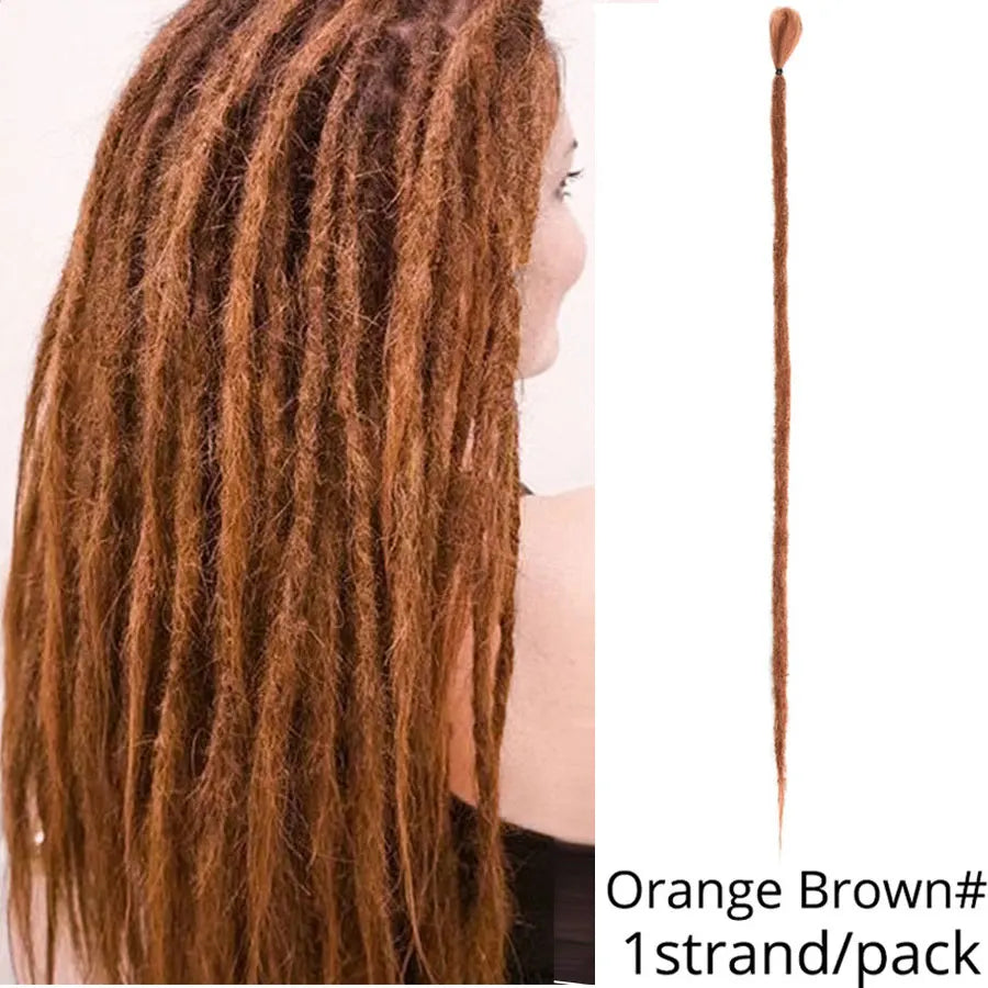 5 Strands Reggae Synthetic 20 36inch Handmade Dreadlocks Hair Extensions Faux Locks Crochet Hair Braid Hairpiece for Women/Men