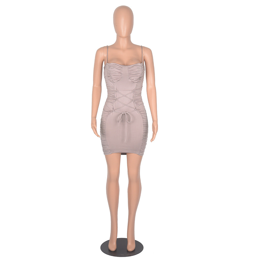 New Fashion Sleeveless Solid Color Slip Dress Party Dresses Women Sexy Ladies Summer Dresses