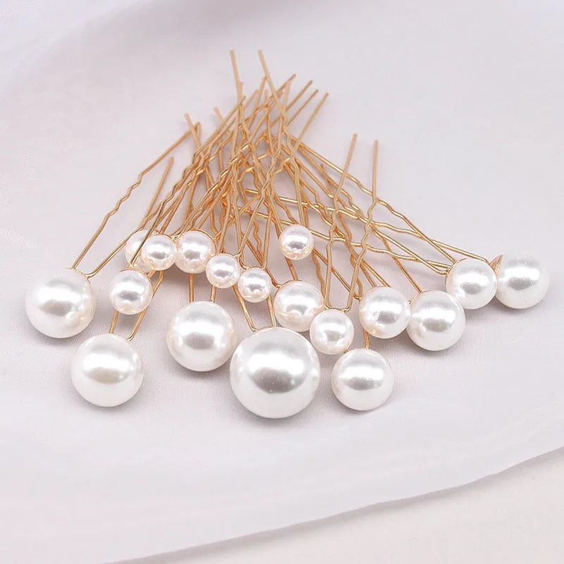 18pcs/Pack Simulated Pearls Wedding Bridal Hair Pins U Shaped Hair Clip Hair Accessories for Women Styling Tools Accessories