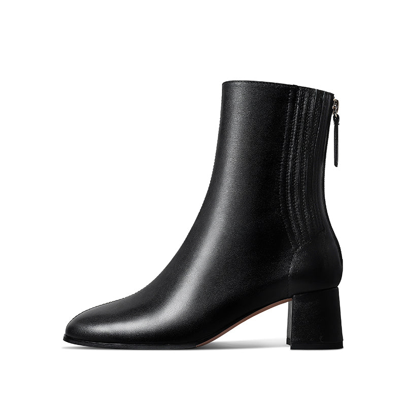 Goxeou European Style Women Ankle Boots Short Boots Ladies Chunky High Heels Chelsea Boot Fashion Stylish Classic Factory Price