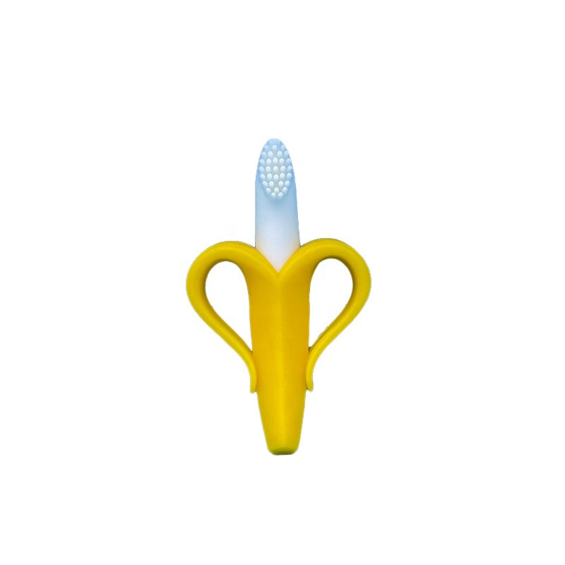 Wholesale Fruit Banana Baby Toothbrush Teether Toy for Kids Baby Teething Toy Silicone Baby Teether