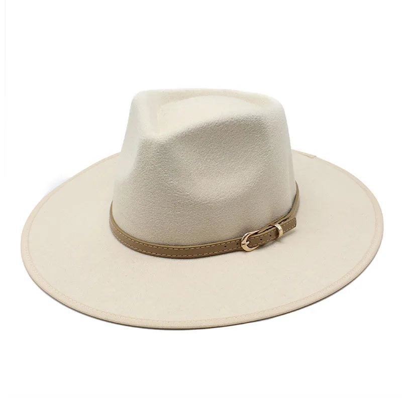 Women Hats Khaki Camel  Wide Brim Felt Fedoras Hats Wool Vintage Dress Formal Church Hat Fashionable Jazz Hats