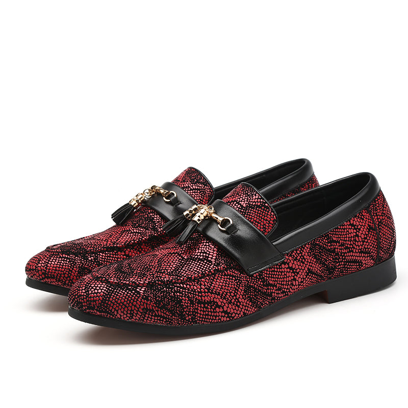 Italian Fashion Party Brand Luxury Dress+Shoe Loafers Leather Men Shoes Original