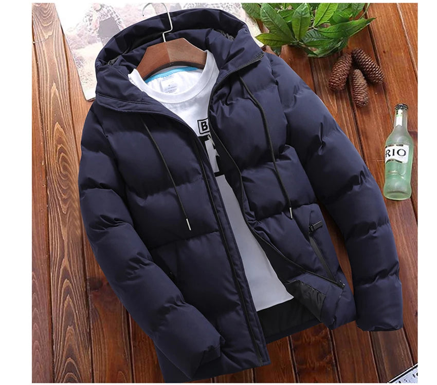 Winter Men's Jacket Mens Casual Coat Warm Windbreaker Parkas Fashion Slim Fit Coats