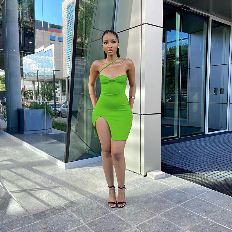 Women Elegant Bodycon Party Dresses Evening Dresses Satin Long Sexy Suspender Halter Dress