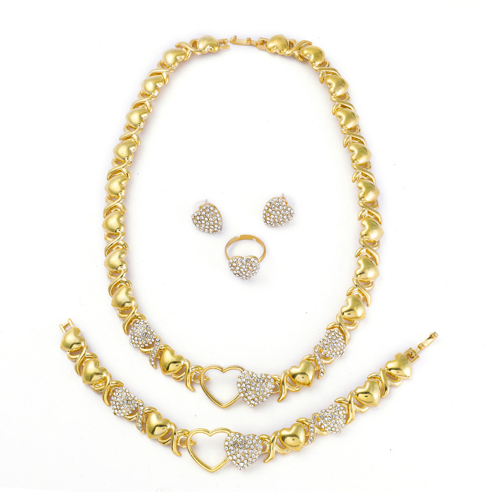 Jewellery Lady 14K Gold Filled Jewelry Sets for Women Bracelets Necklaces With Earrings Gifts