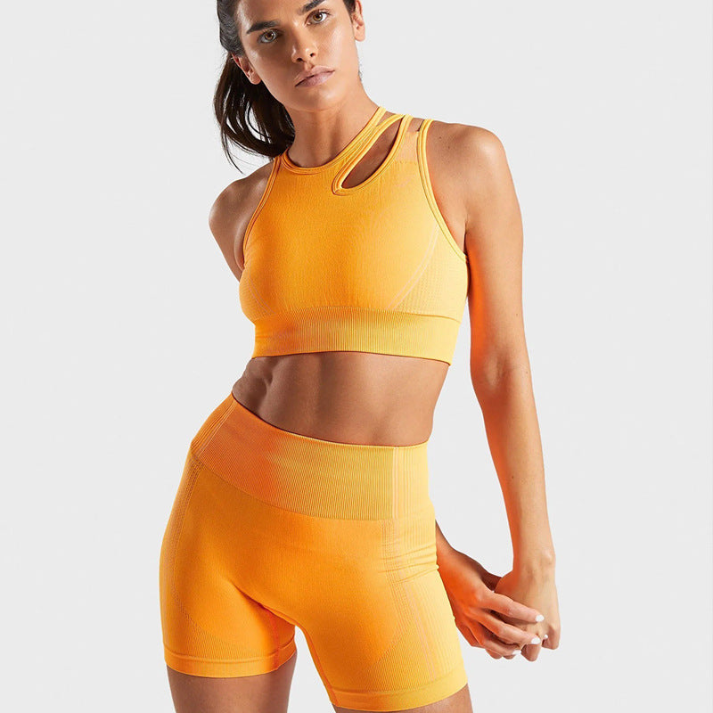 Seamless Workout Set Sports Bra and Shorts Set for Women Acid Wash Outfits 2 Piece Set Seamless Yoga Gym Activewear