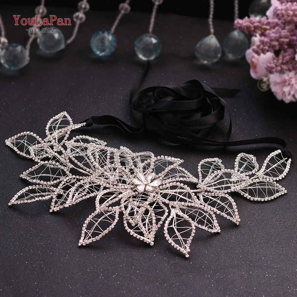 TOPQUEEN Sparkle Belt for Dresses Bridal Rinestone Belt Silver Crystal Belt Wedding Belts for Wedding Dresses Belt SH256-S