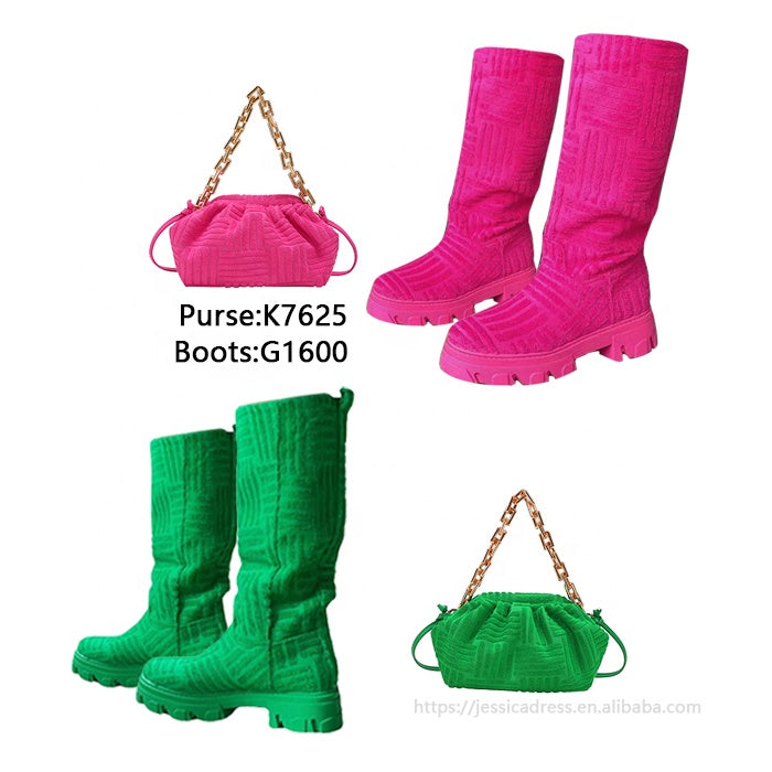 G1600-Winter Boots for Women 2022 Flat Boots Fabric Towel Boots