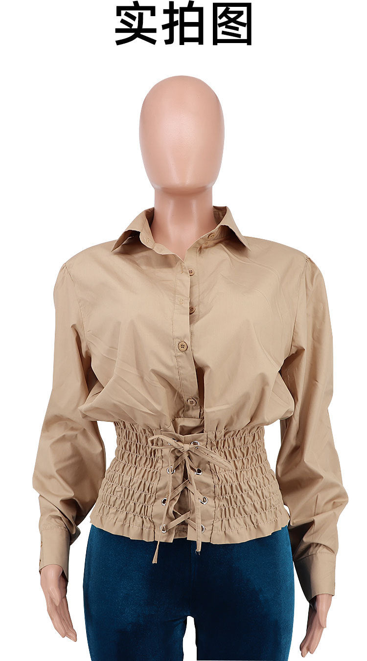 TG040 Short Long-Sleeved Blouse Women Sexy Women Shirts 2022 Spring Women's Blouses & Shirts