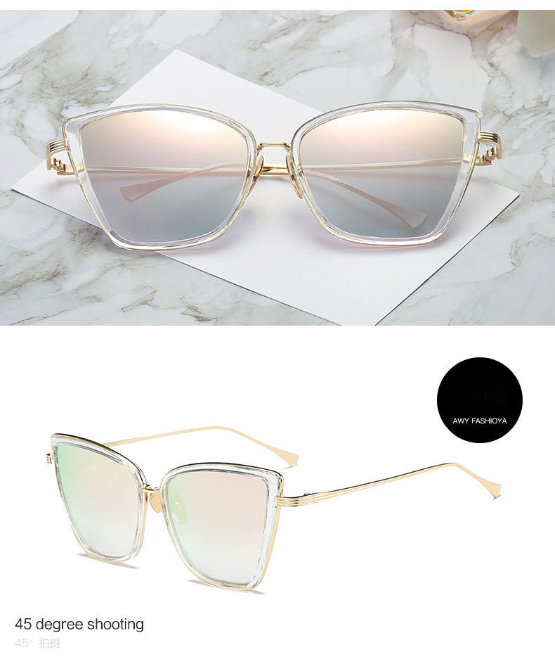 Fashion Cateye Vintage Metal Design Your Own Sunglasses Cat Eye Glasses Mirror Retro Sunglass Design Sunglasses for Women