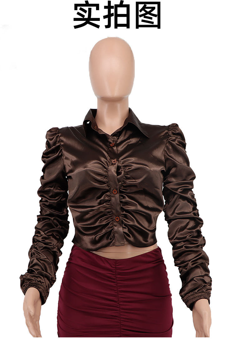 JY040 New Spring Women Blouse Tops Sexy Long Sleeve Blouses Elegant Casual Ladies' Blouses