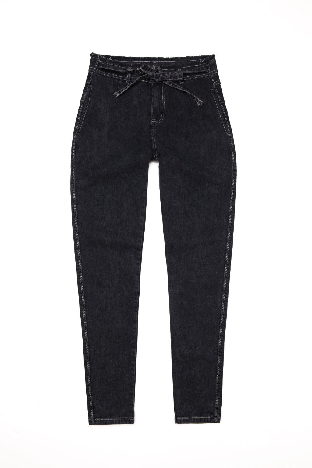 Hot Selling Jean Femme Stretch Slim  Jeans Slim Fringe Belt High Waist Jeans