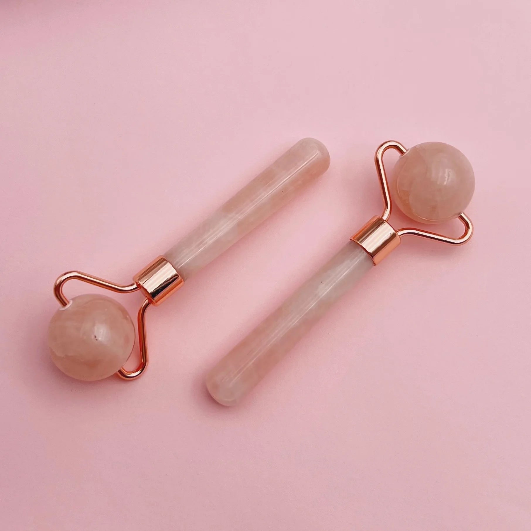 Custom Logo Facial Beauty Roller Skin Care Tools Mini Rose Quartz Green Jade Roller Massager