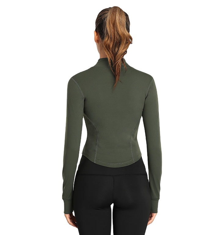 9 Colors Cheaper Private Label Activewear Workout Gym Fitness Tops Woman Fitness Plus Size Jogging Jacket Gym Active Wear
