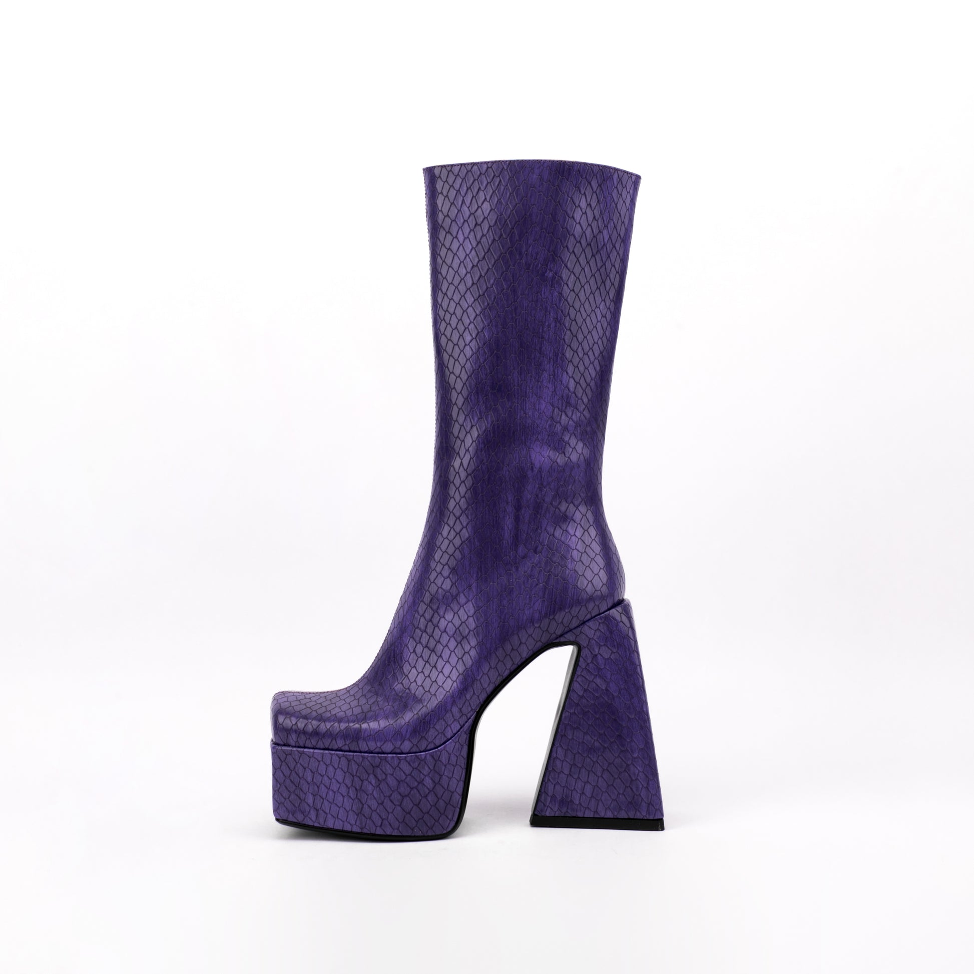 Women Boots High Heels Chunky Platform Big Size 45 Spring Autumn Winter Knee High Boots Zipper Martin Boot Party Shoes