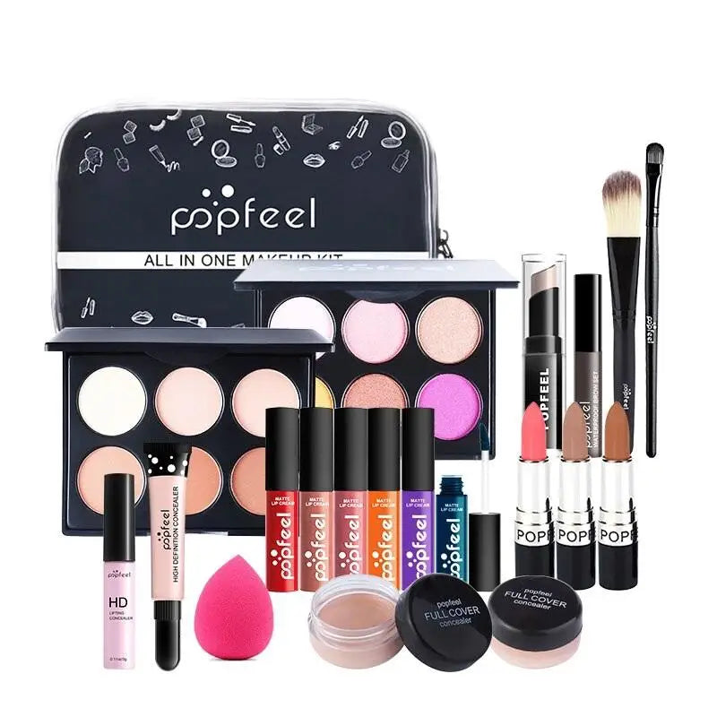 20 Styles Makeup Set Eyeshadow Lipstick Eyebrow Pencil Lip Gloss Makeup Brush Powder Nail Polish With Makeup Bag Cosmetics Kit - My Store