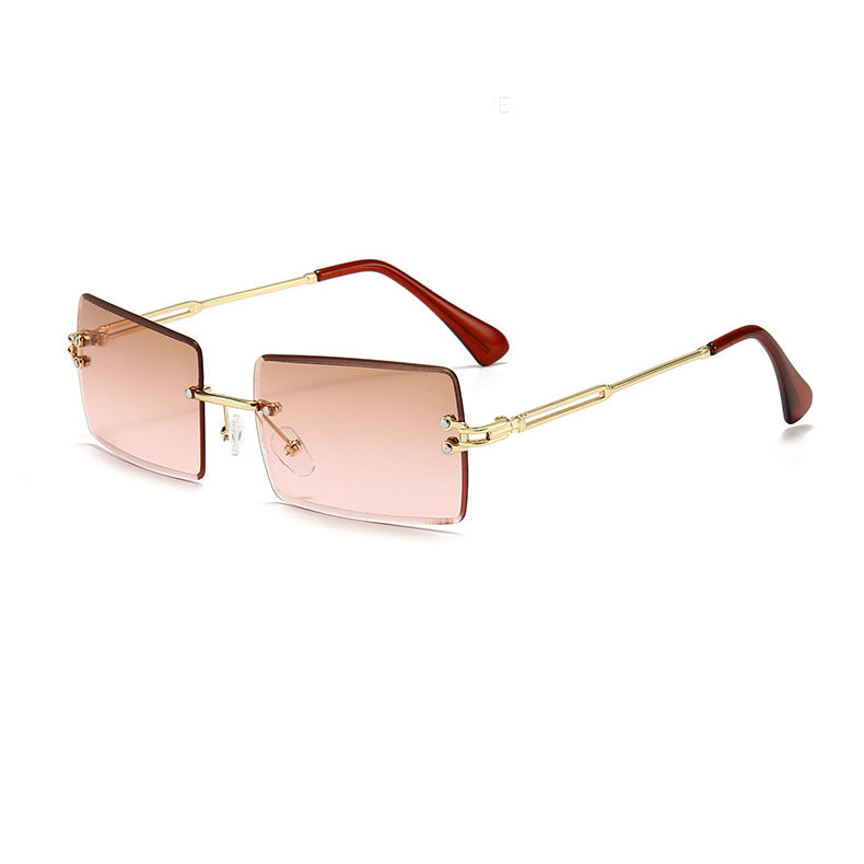 Fashionable Square Sunglasses Vintage Rimless Sunglasses 2022 Women  Custom  2022 Sunglasses