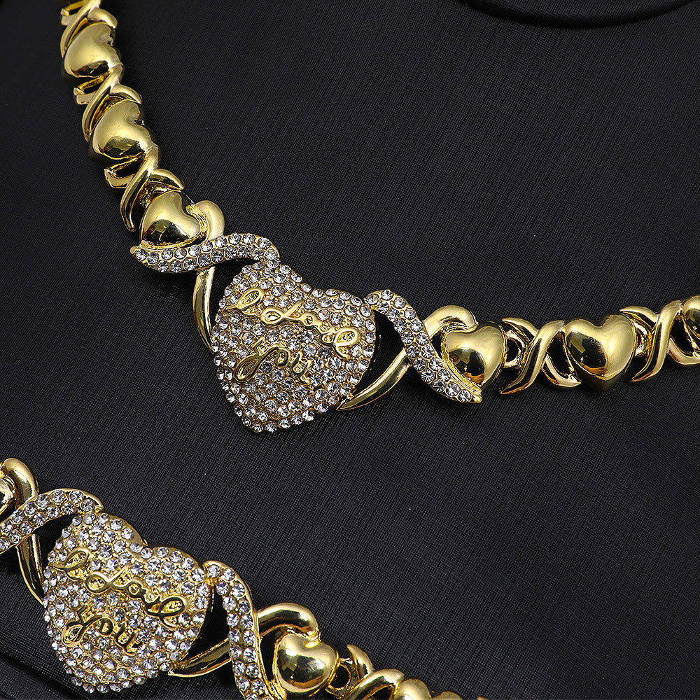 Jewellery Lady 14K Gold Filled Jewelry Sets for Women Bracelets Necklaces With Earrings Gifts