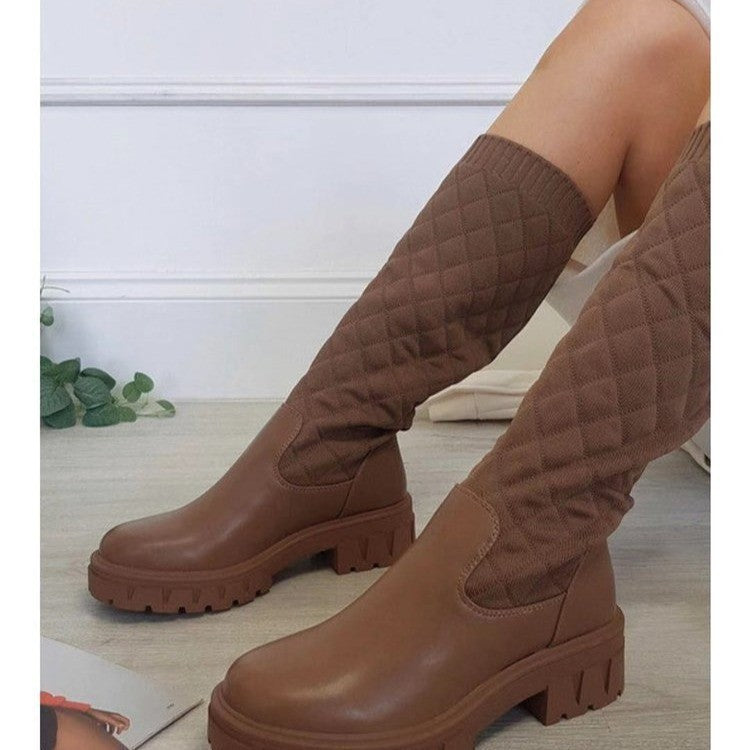 TG040 Winter Fall 2022 Fashion Leather Ankle Boots Women Shoes Boot Flat Round Boots Women Shoes