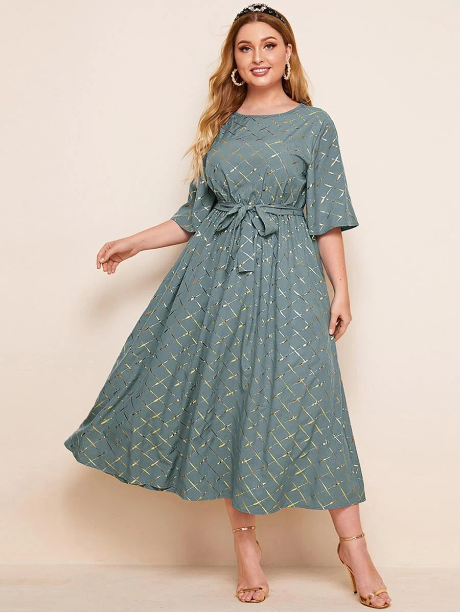 Casual Dresses Women Elegant Floral Design Elegant Plus Size Dress Customized Elegant Office Ladies Dresses