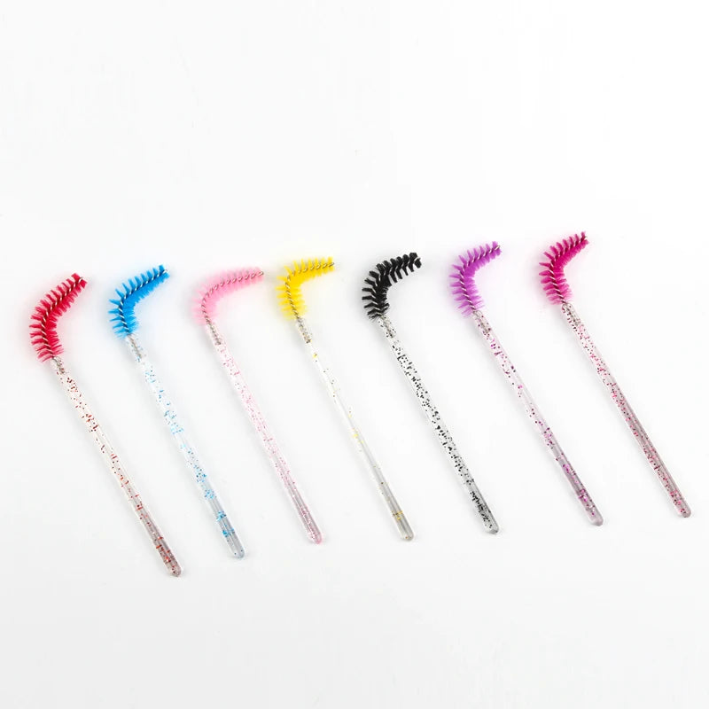 SHIDISAHNGPIN New Disposable 5/50Pcs Crystal Eyelash Makeup Brush Diamond Handle Mascara Wands Eyelash Extension Makeup Tool - My Store