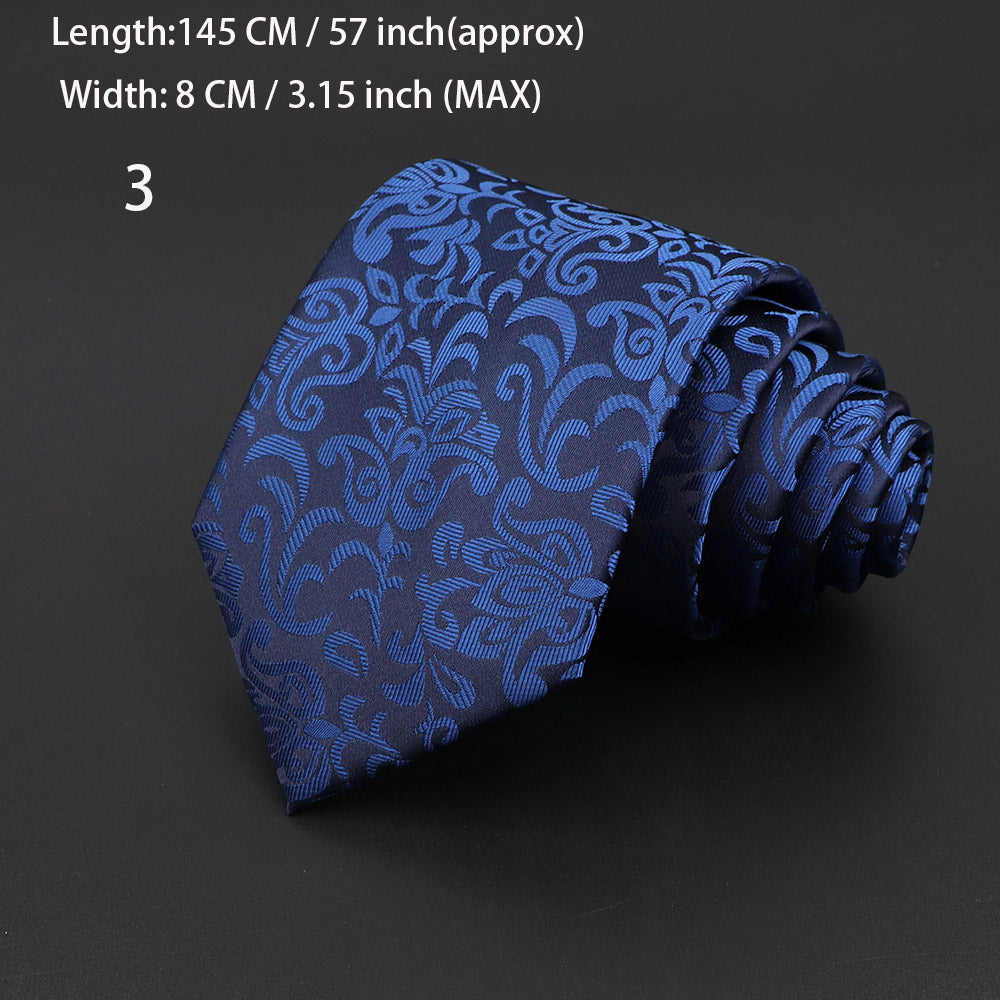Fashion Neckties Classic Men's Stripe Necktie Royal Blue Wedding Ties Jacquard Woven Silk Men Solid Tie Polka Dots Neck Ties