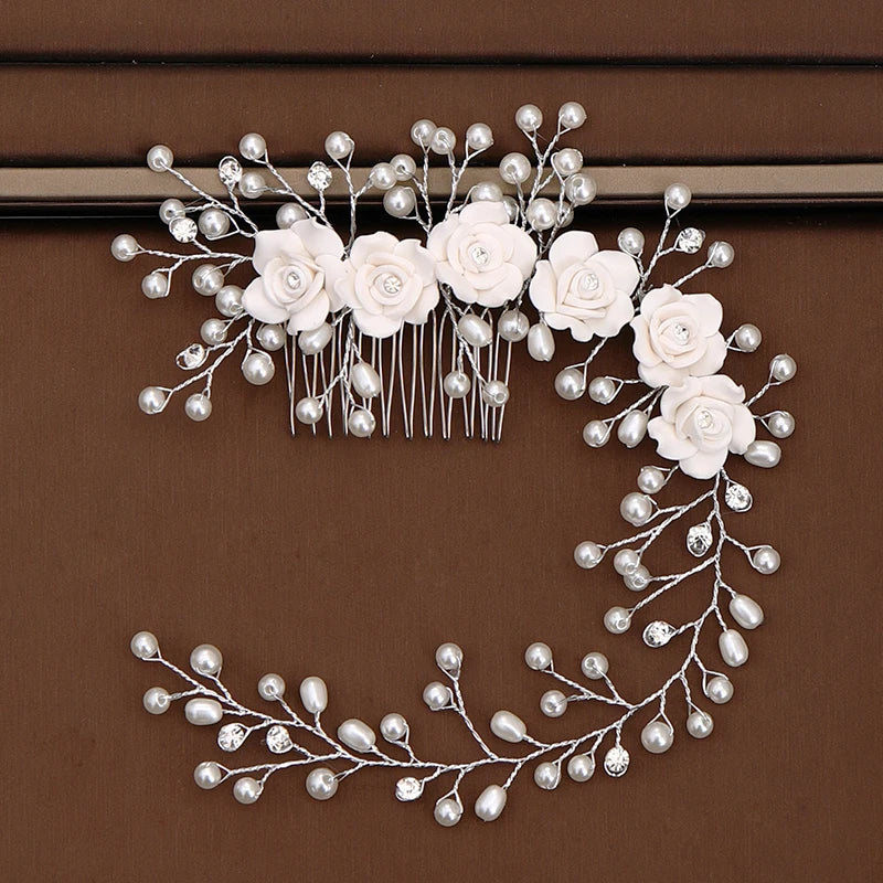 Wedding Rhinestone Hair Comb Bride Head Ornaments Wedding Hair Combs Hair Accessories Bridal Rhinestone Women's Jewelry