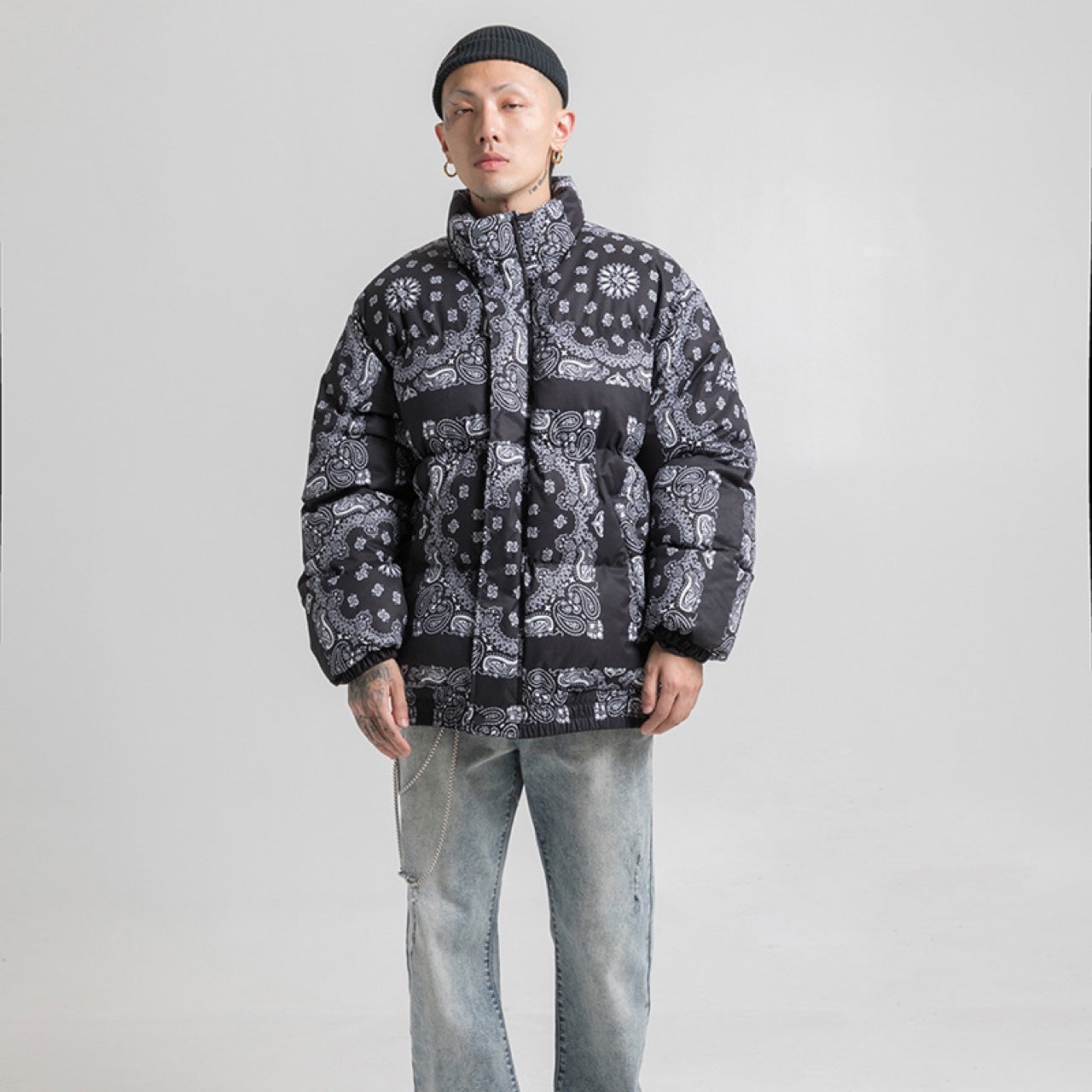 NS43 Print Unisex Coat Women Splice Winter Coat for Women Excellent Casual Coats Men Winter