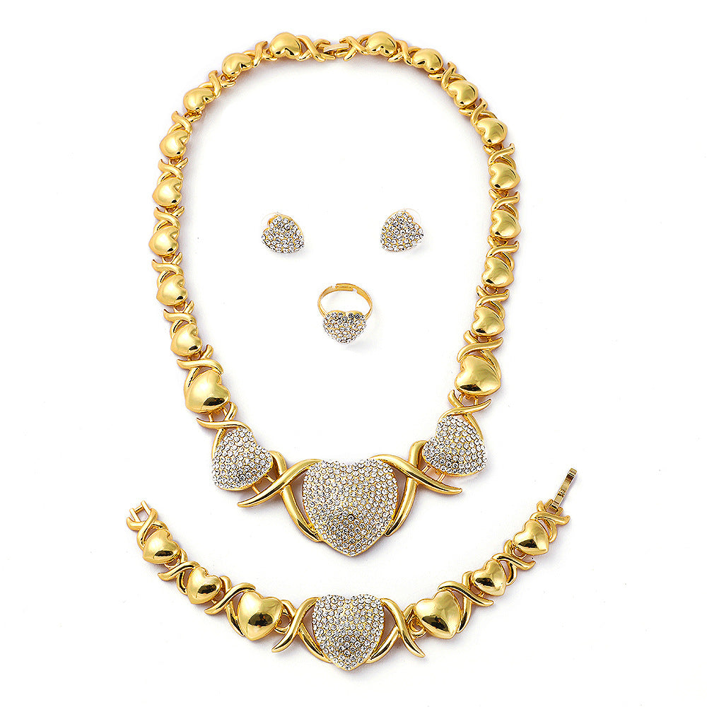 Jewellery Lady 14K Gold Filled Jewelry Sets for Women Bracelets Necklaces With Earrings Gifts