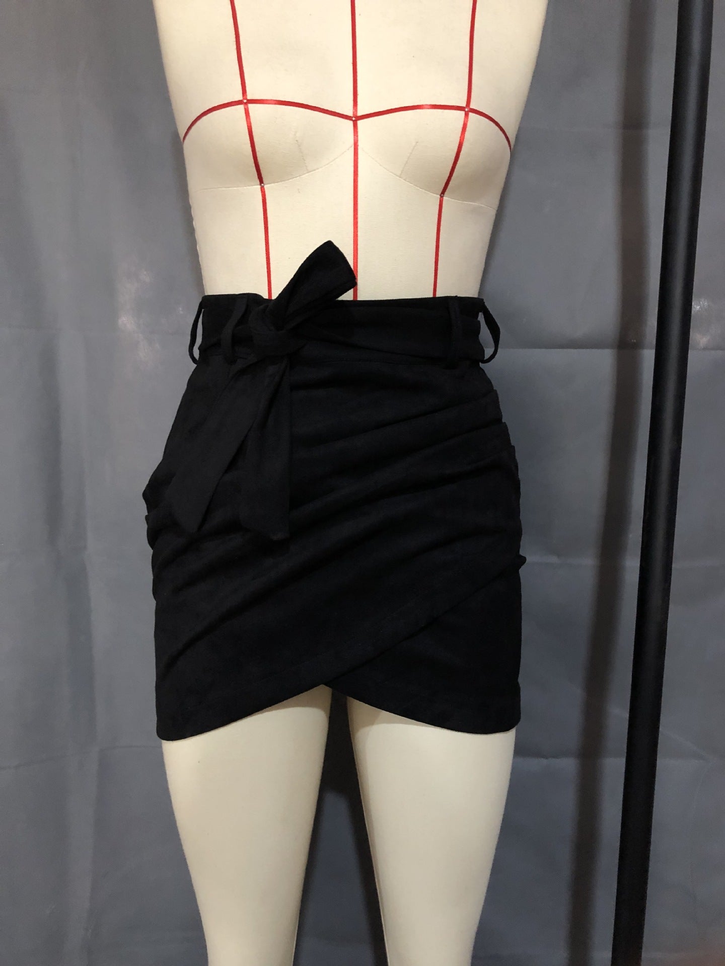 X01289M Sexy Leather Strapping Skirt Casual Solid Color Women's Work Short Skirts Hot Girl Street Style Skirts
