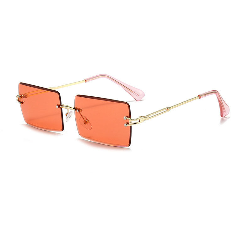 Fashionable Square Sunglasses Vintage Rimless Sunglasses 2022 Women  Custom  2022 Sunglasses