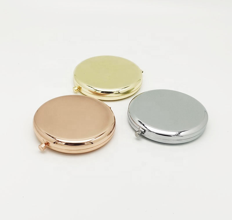 Wholesale 70mm Sublimation Blank Compact Pocket Mirrors Cosmetic Make Up Small Hand Round Mirror