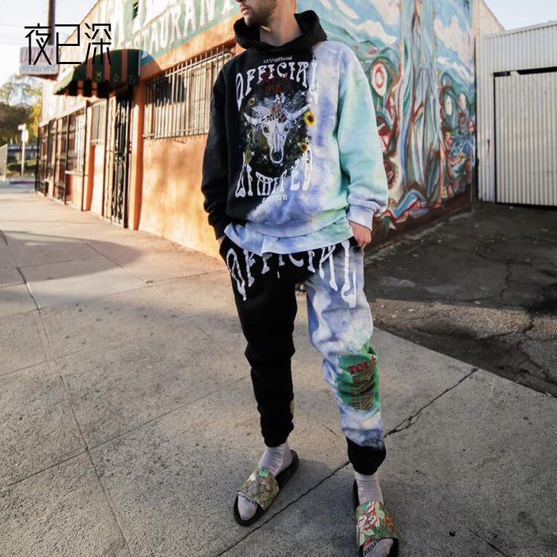 TG042 Trendy Custom Activewear Hoodie Tracksuits  Casual Long Sleeve Men Joggers Suits Set