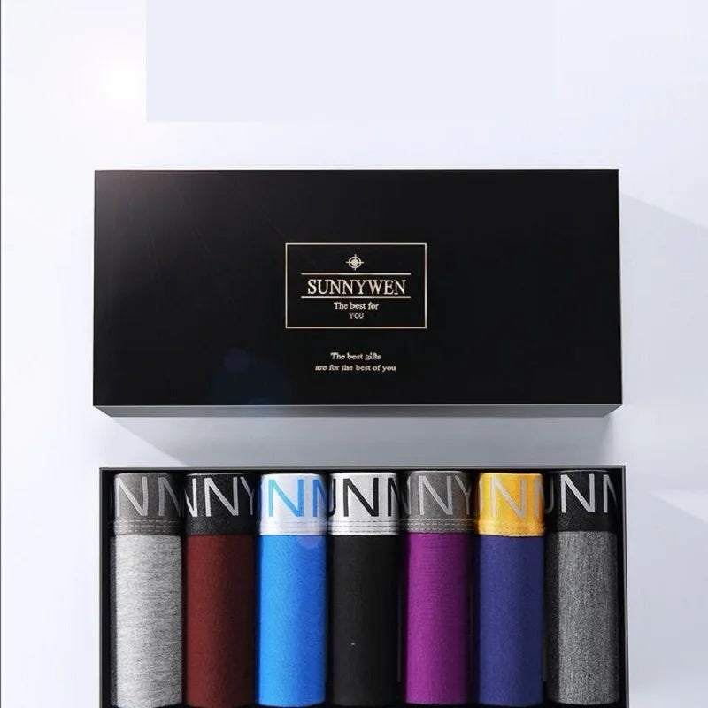 7pcs/Lot  Men Panties Shorts Underwear Boxer Shorts Men's Sexy Underwear High Quality Men's Underwear Pouch