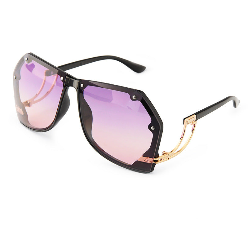 Big Frame Sunglasses Fashion Ocean Film Lovers Sunglasses Men and Women Versatile Sunscreen Sunglasses