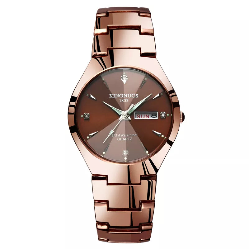 Couple Watches for Lovers Quartz Wristwatch Man Fashion Business Men Watch for Women Watches Tungsten Steel Ladies Watch Xfcs