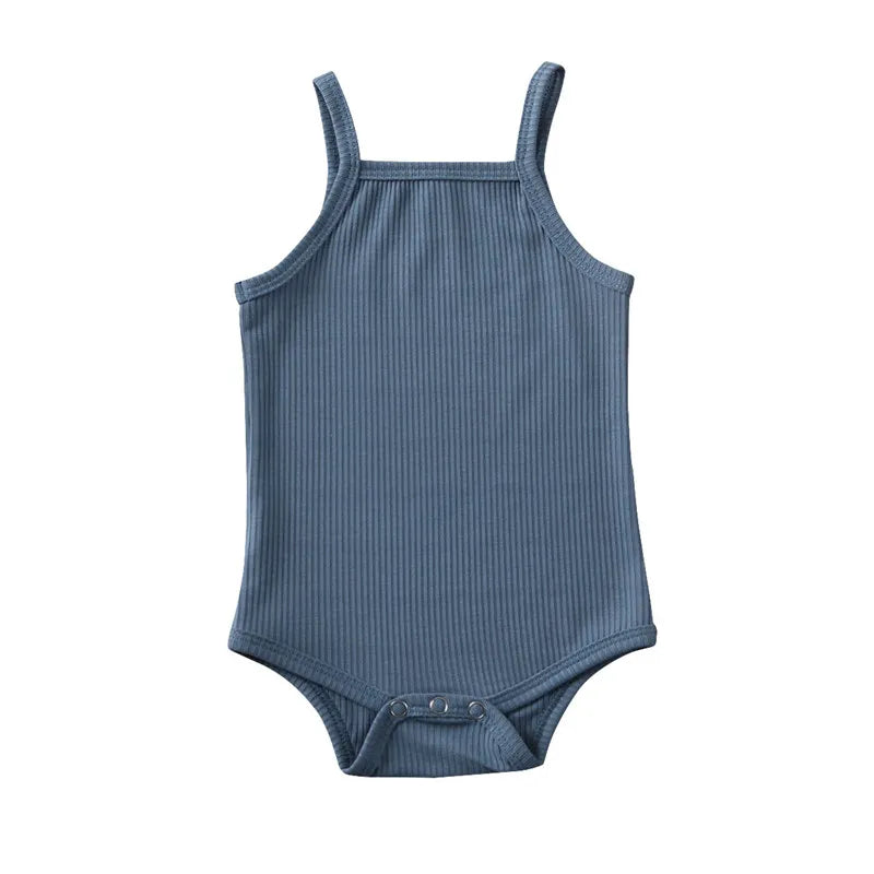 0-18Months Unisex Baby Summer Bodysuit Baby Boy Solid Pink White Green Jumpsuit for Newborn Girls Sleeveless Playsuit Clothes