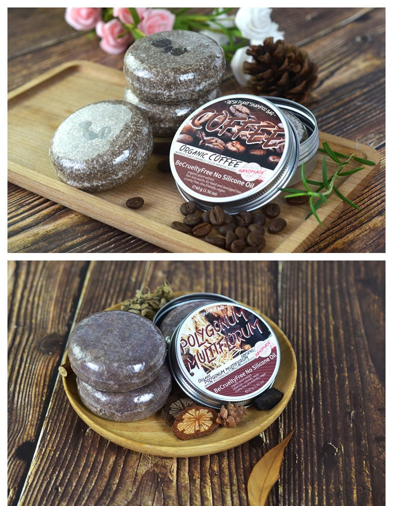 OEM Dropshipping Polygonum Moisturizing Conditioner Gray Hair Care Natural Soap Organic Hair Darkening Shampoo Bar