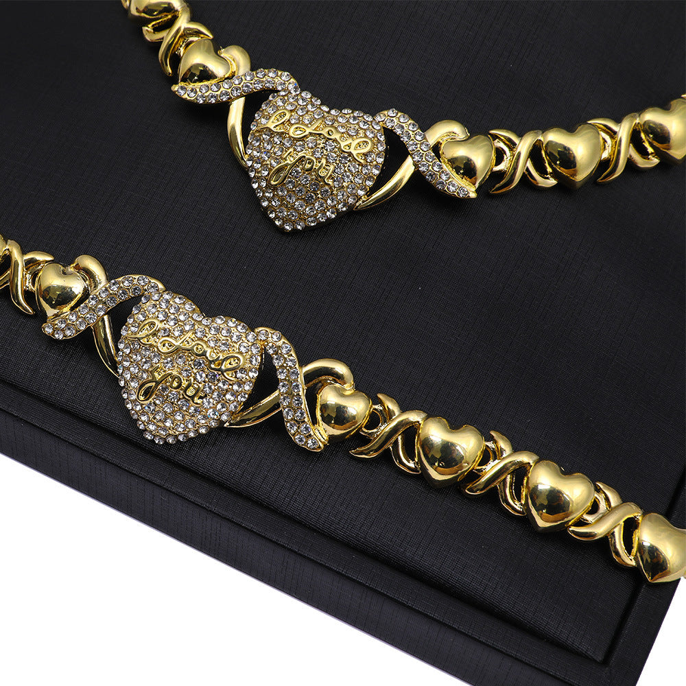 Jewellery Lady 14K Gold Filled Jewelry Sets for Women Bracelets Necklaces With Earrings Gifts