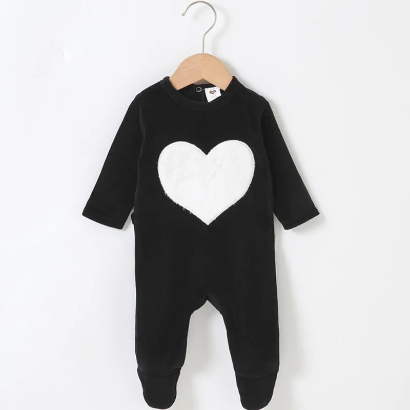 Baby Romper Pyjamas Kids Clothes Long Sleeves Children Clothing Heart Star Baby Overall Children Boy Girl Clothes Footies Romper