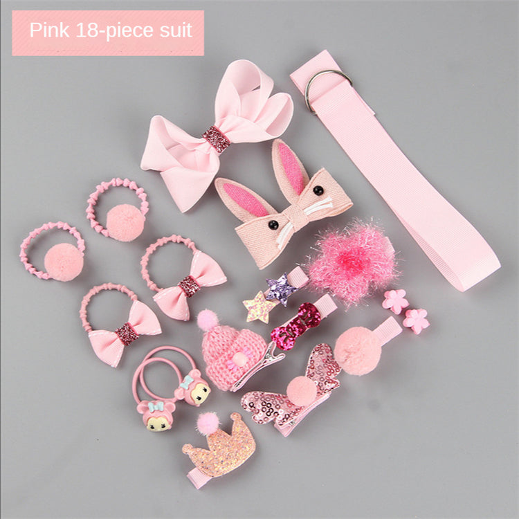 Hair Clip Set Cute Hair Accessories Girl Cartoon Headwear Bow Flower Animal Hairpin Hair Ring Kids Accessories