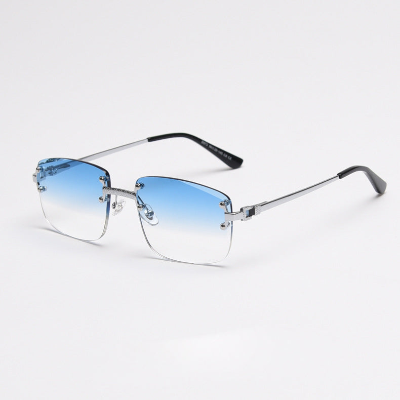 HBK 2022 Fashion Rimless Glasses Frames Luxury Frameless Sun Glasses Sunglass Woman 2021 Rimless Sunglasses Mens