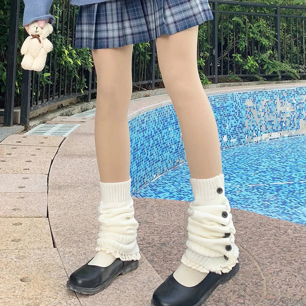 Women Knit Winter Leg Warmers Loose Style Lady Boot Knee High Boot Stockings Leggings Warm Boots Leg