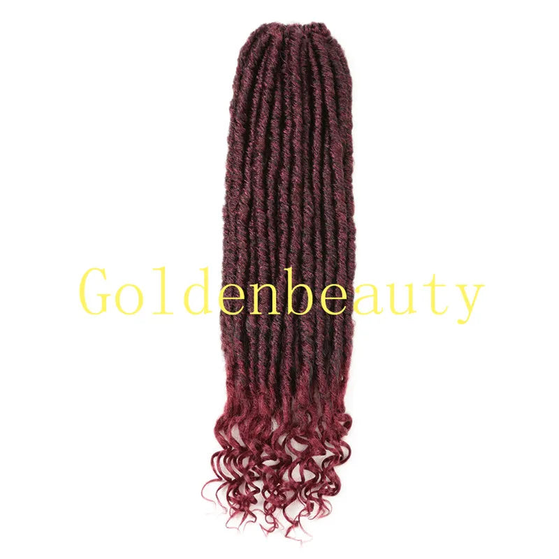 Goddess Locs 20 Inch Crochet Synthetic Hair Extension 24 Strands/Pack Dyed Faux Locs Hair