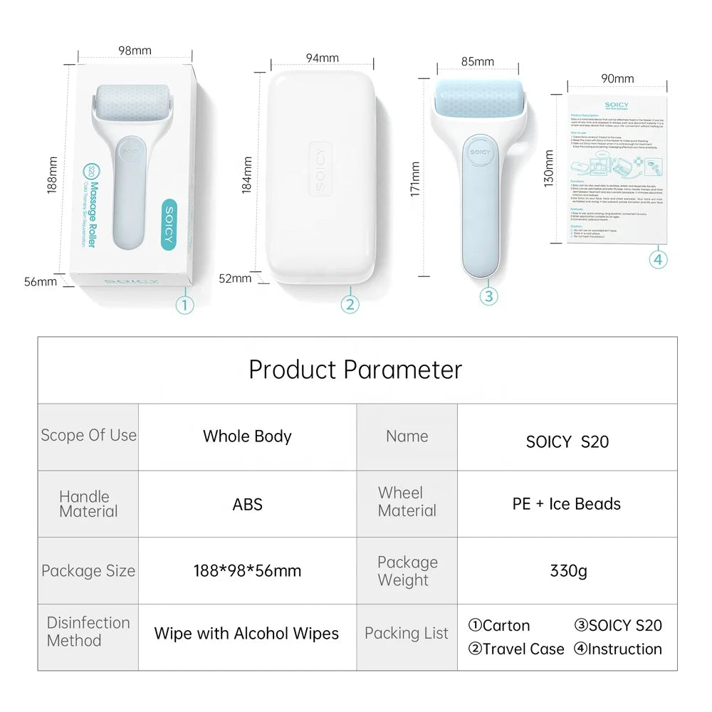 Genuine New Home Use Beauty Equipment Soicy S20 Ice Roller Personal Skin Care Ice Derma Roller